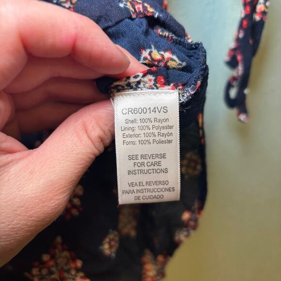 Women's Braeve Navy Red Patterned Off Shoulder Romper Size S - Picture 8 of 10